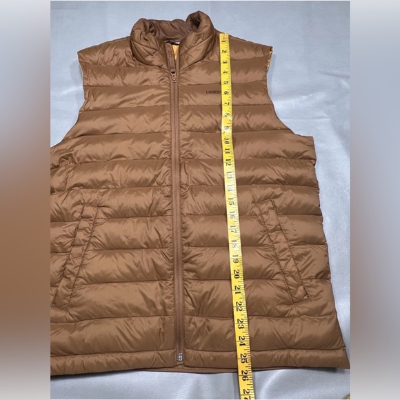 Lands End Mens Down Puffer Vest Medium 38-40 Brown Full Zip Sleeveless Outerwear - Picture 10 of 10